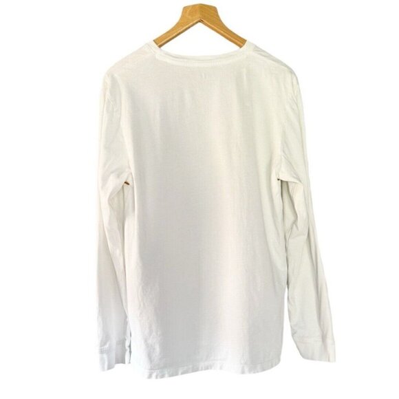 Timberland  Mens Sz M White Long Sleeve Spell Out Graphic Pullover Tee Shirt - Picture 3 of 9